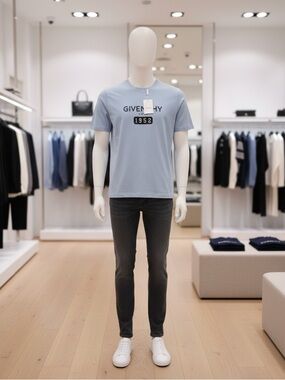 Givenchy Light Blue Logo Tee with 1952 Patch